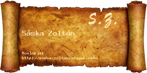 Sáska Zoltán névjegykártya
